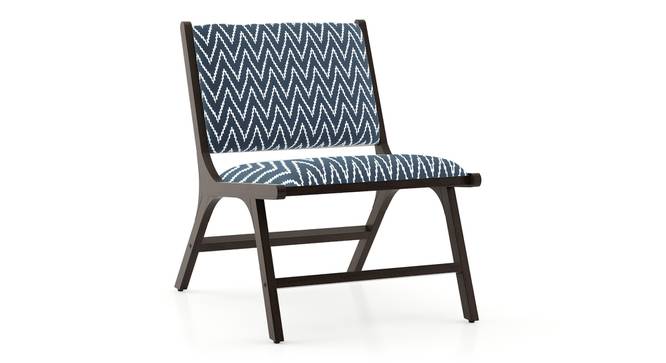 Maureen Solid Wood Rest Chair (American Walnut Finish, Blue Chevron Ikat) by Urban Ladder - Design 1 Side View - 681635