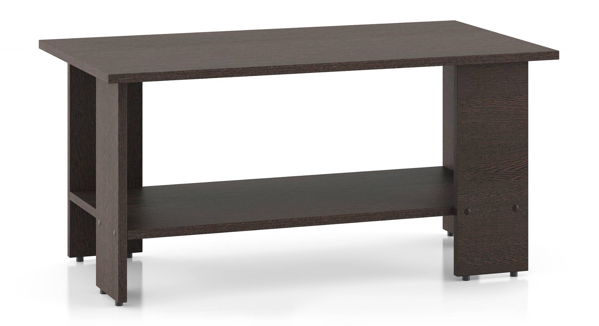 Cole Rectangular Engineered Wood Coffee Table in Walnut Finish Urban Ladder