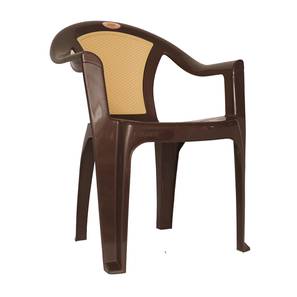 Dining Chairs Design Caesar Plastic Dining Chair set of 2 in Brown Finish