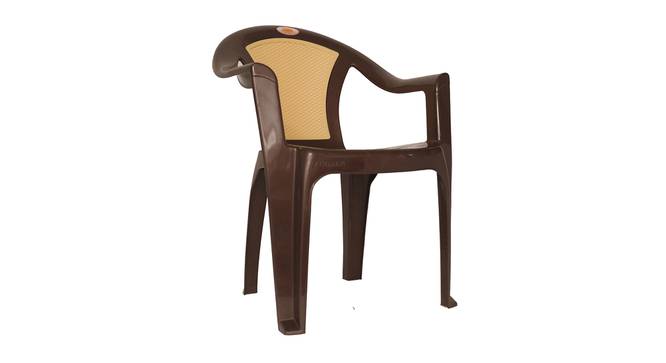 Caesar Plastic Chair (Brown Finish) by Urban Ladder - Front View - 