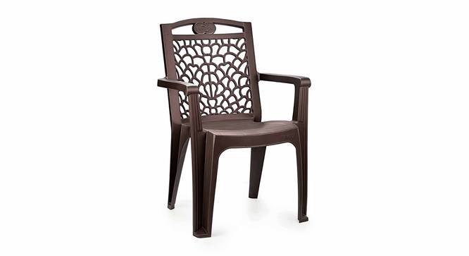 Clinton Plastic Chair (Brown Finish) by Urban Ladder - Front View - 