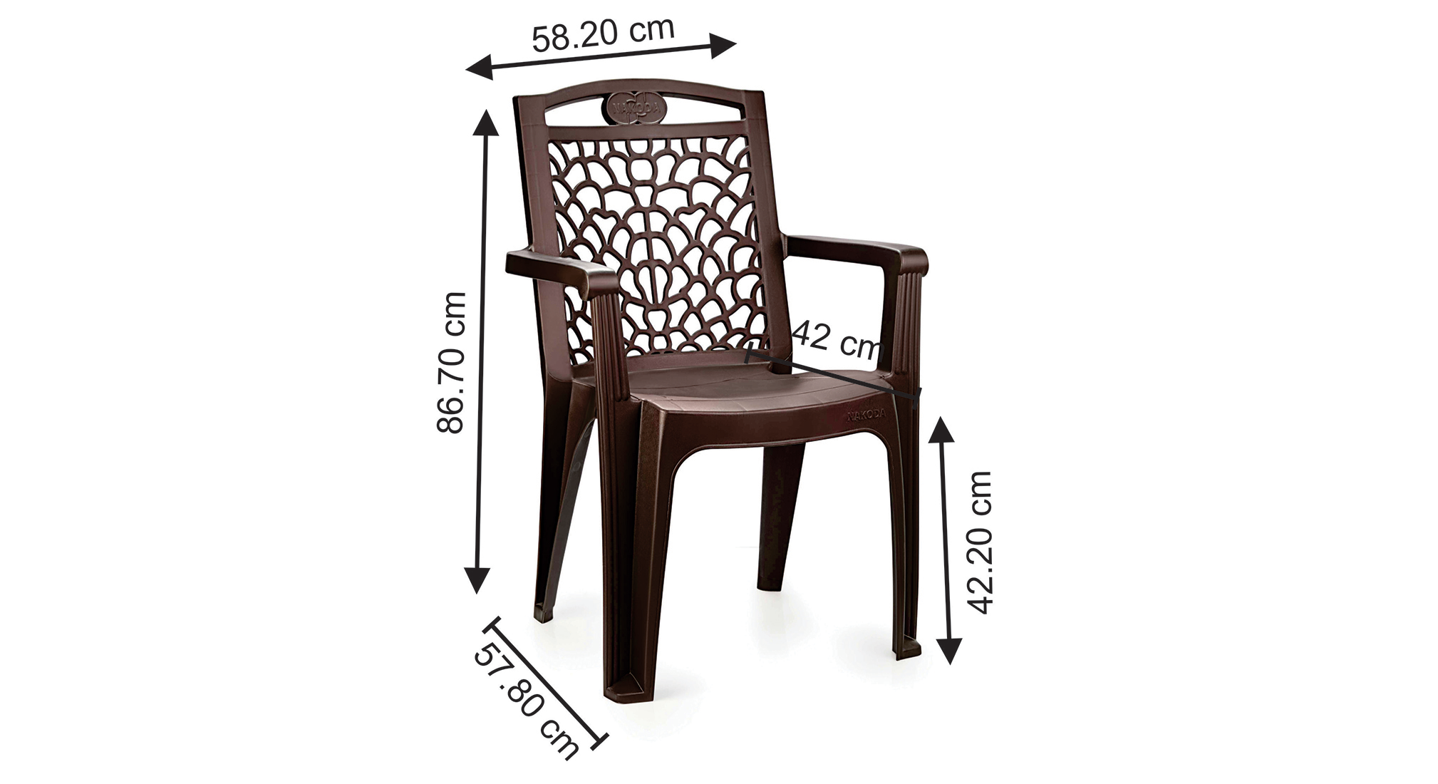 Clinton plastic chair in brown colour 5