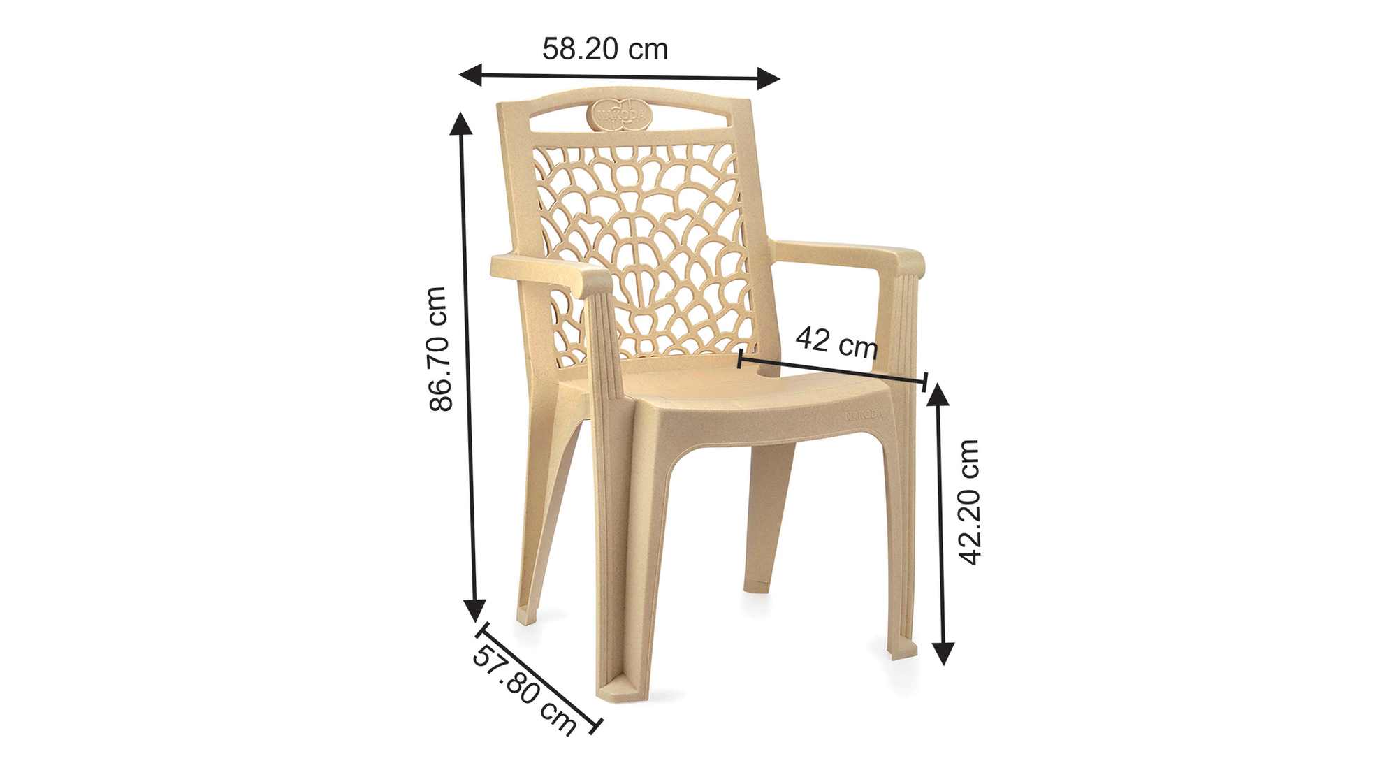 Clinton Plastic Dining Chair set of 2 in Brown Finish Urban Ladder