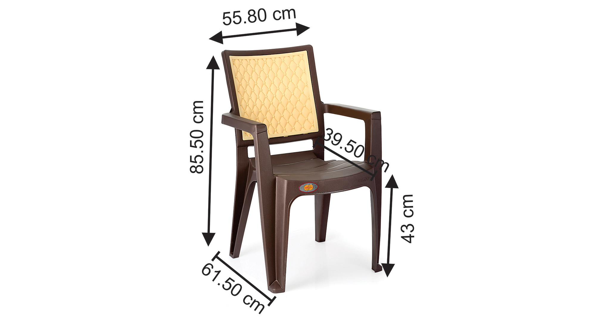 Charlie plastic chair in brown colour 5