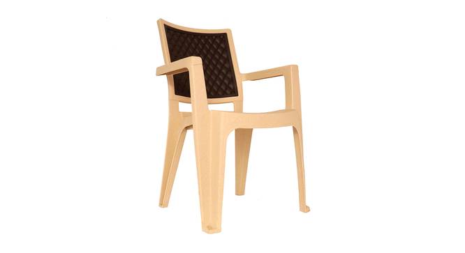 Charlie Plastic Chair (Beige Finish) by Urban Ladder - Front View - 