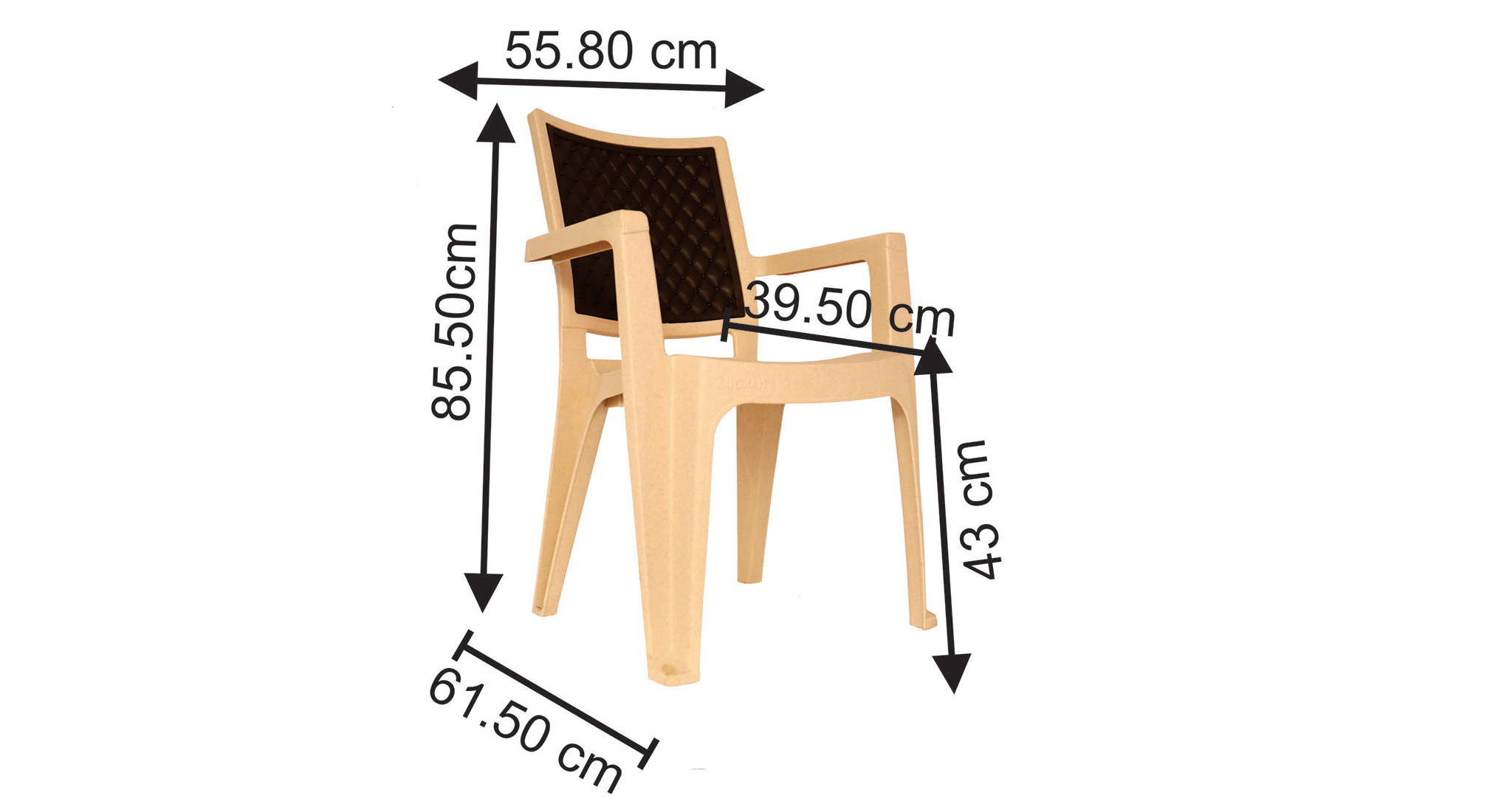 Charlie plastic chair in beige colour 5