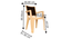 Charlie Plastic Chair (Beige Finish) by Urban Ladder - Dimension - 