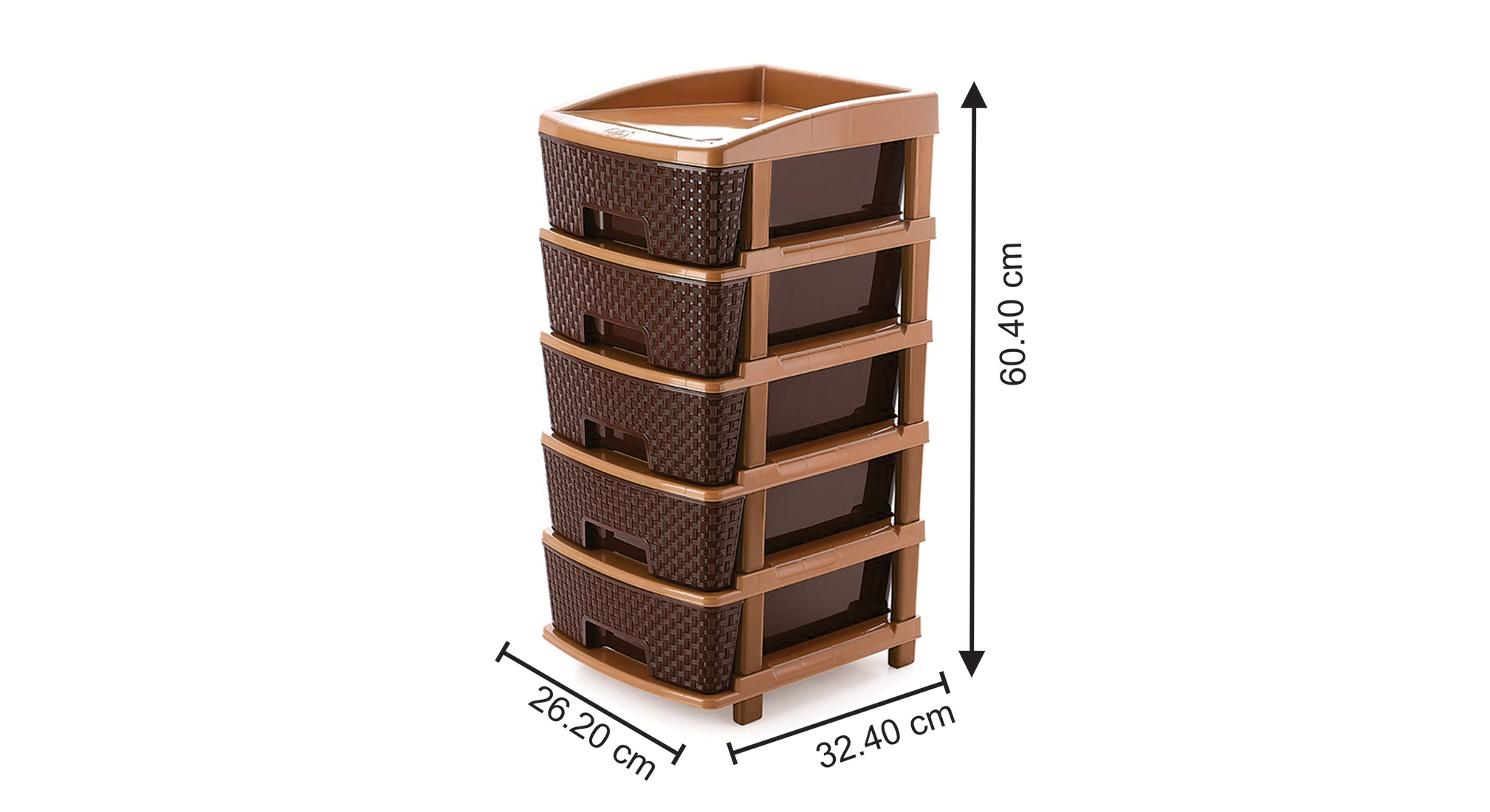 Carter plastic drawer in brown 5