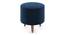 Collie Footstool (Shape : round; Finish :Teak,Fabric: Blue velvet ) (Blue) by Urban Ladder - Storage Image - 