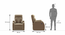 Simpson Manual Recliner (Brown, One Seater) by Urban Ladder - Dimension - 682220