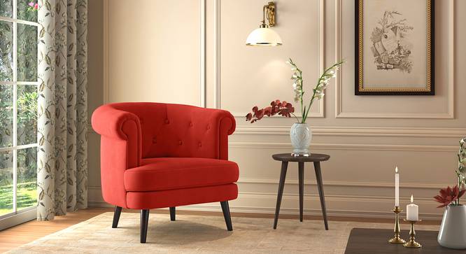 Bardot Lounge Chair (Tuscan Red) by Urban Ladder - Design 1 Full View - 682223