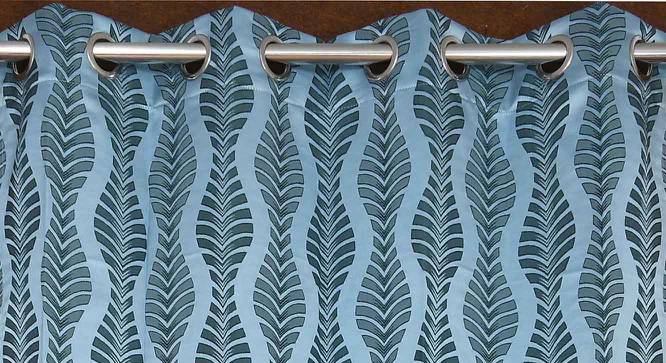 Lucy Blue Color Abstract Long Door Curtain - Set of 2 (Blue, Eyelet Pleat, Long Door Curtain Type) by Urban Ladder - Design 1 Side View - 682244