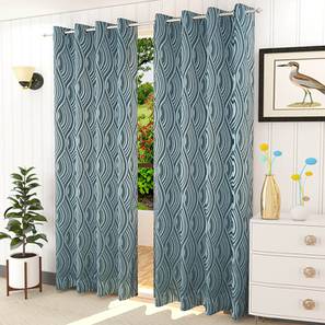 Blue Cotton Room Darkening Door Curtain-image-28