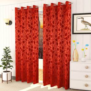 Red Cotton Room Darkening Window Curtain-image-8