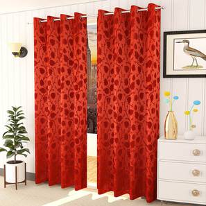 Red Cotton Room Darkening Door Curtain-image-26