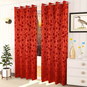 Red Cotton Room Darkening Door Curtain-image-23