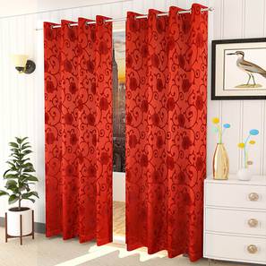Red Cotton Room Darkening Door Curtain-image-29