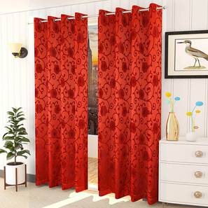 Red Cotton Room Darkening Door Curtain-image-44