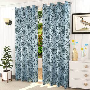 presto Blue Cotton Room Darkening Door Curtain-picture-14
