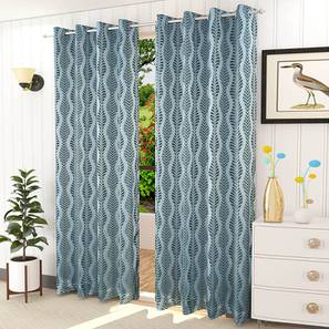 presto Blue Cotton Room Darkening Door Curtain-picture-11