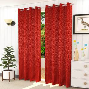 Red Cotton Room Darkening Door Curtain-image-22