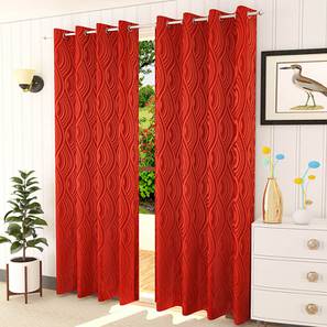 Red Cotton Room Darkening Door Curtain-image-22