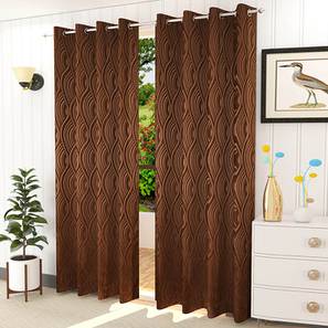 Brown Cotton Room Darkening Window Curtain-image-0