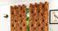 Aria Brown Color Floral Window Curtain - Set of 2 (Brown, Eyelet Pleat) by Urban Ladder - Front View Design 1 - 682684
