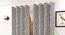 Oscar Grey Color Abstract Long Door Curtain - Set of 2 (Grey, Eyelet Pleat, Long Door Curtain Type) by Urban Ladder - Front View Design 1 - 682759