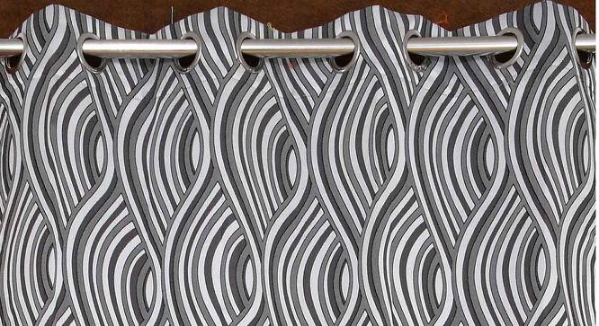 Oscar Grey Color Abstract Long Door Curtain - Set of 2 (Grey, Door Curtain Type, Eyelet Pleat) by Urban Ladder - Design 1 Side View - 682783