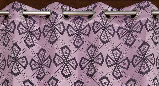 Phoebe Pink Color Geometric Window Curtain - Set of 2 (Pink, Eyelet Pleat) by Urban Ladder - Design 1 Side View - 682854