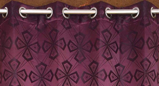 Fionn Purple Color Geometric Long Door Curtain - Set of 2 (Purple, Eyelet Pleat, Long Door Curtain Type) by Urban Ladder - Design 1 Side View - 682911