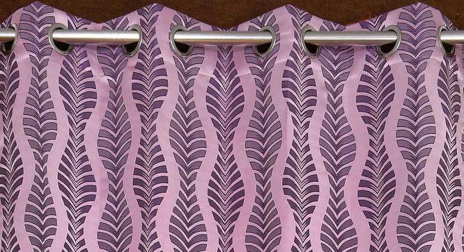 Hazel Pink Color Abstract Window Curtain - Set of 2 (Pink, Eyelet Pleat) by Urban Ladder - Design 1 Side View - 682926