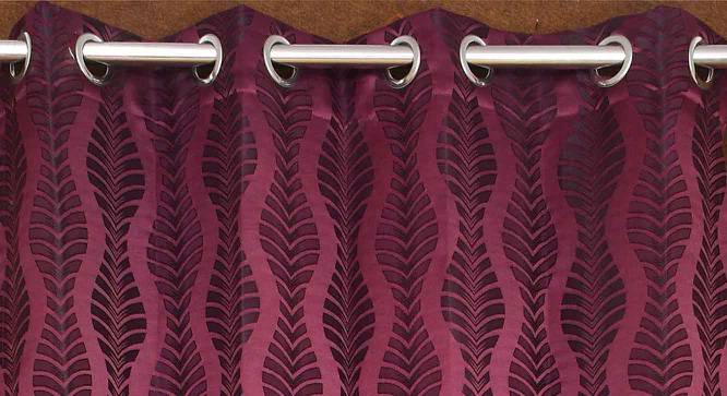 Everly Purple Color Abstract Long Door Curtain - Set of 2 (Purple, Eyelet Pleat, Long Door Curtain Type) by Urban Ladder - Design 1 Side View - 682931
