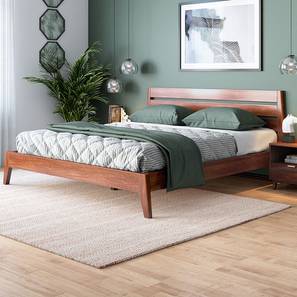 Beds Without Storage Design Leeds Solid Wood King Size Bed in Matte Finish
