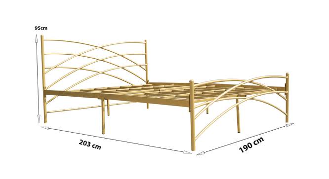 Bowrain King Bed (King Bed Size, Brass Finish) by Urban Ladder - Design 1 Dimension - 683825