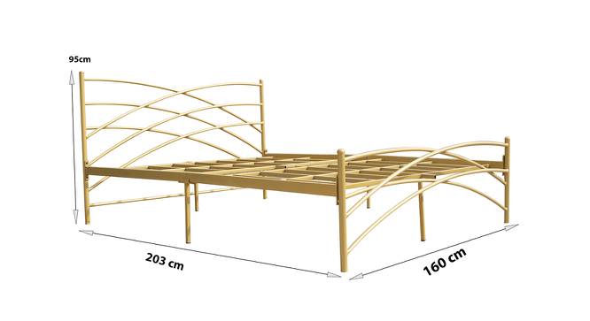 Bowrain King Bed (Queen Bed Size, Brass Finish) by Urban Ladder - Design 1 Dimension - 683826