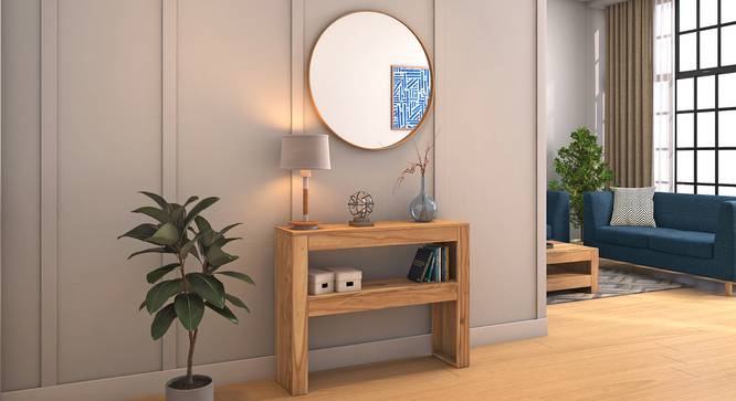 Atkins Console Table Finish - Natural oak (Natural Oak Finish) by Urban Ladder - Front View - 