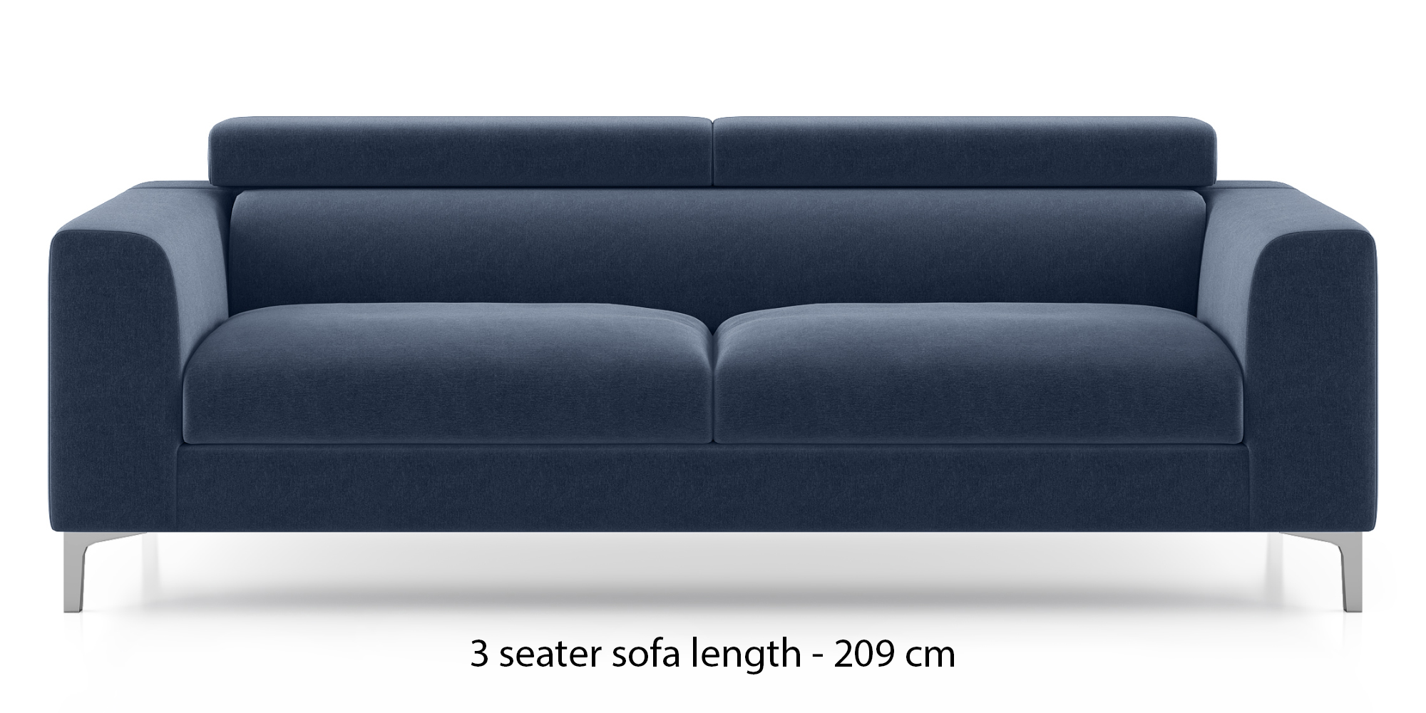 Chelsea Fabric Sofa (Lapis Blue) by Urban Ladder - - 