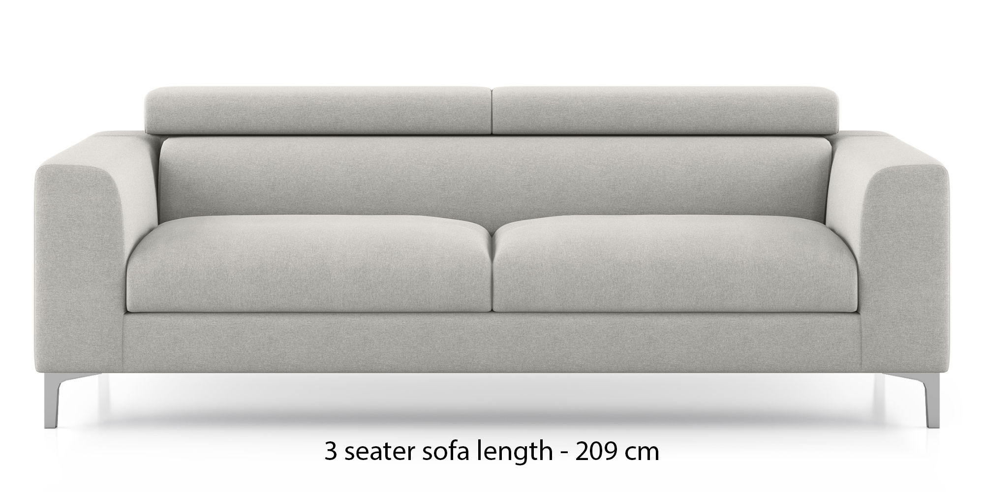 Chelsea Fabric Sofa (Vapour Grey) by Urban Ladder - - 