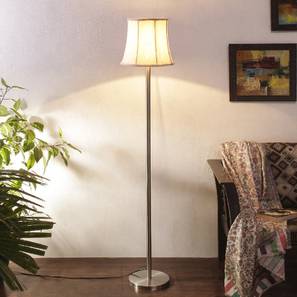 Blaze Off White Fabric Floor Lamp with Steel Steel Base