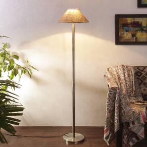 Lighting In Pune Design Heath Beige Natural Fiber Floor Lamp with Steel Steel Base (Steel)