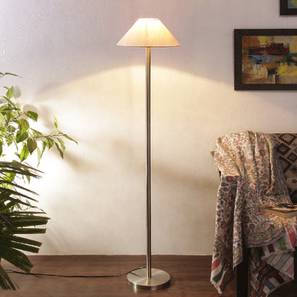 Stone Off White Fabric Floor Lamp with Steel Steel Base-image-6