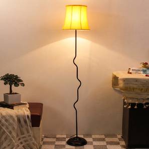 Bear Yellow Fabric Floor Lamp with Black Iron Base-image-14