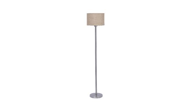 Crystal Beige Natural Fiber Floor Lamp with Steel Steel Base (Steel) by Urban Ladder - Front View Design 1 - 683974