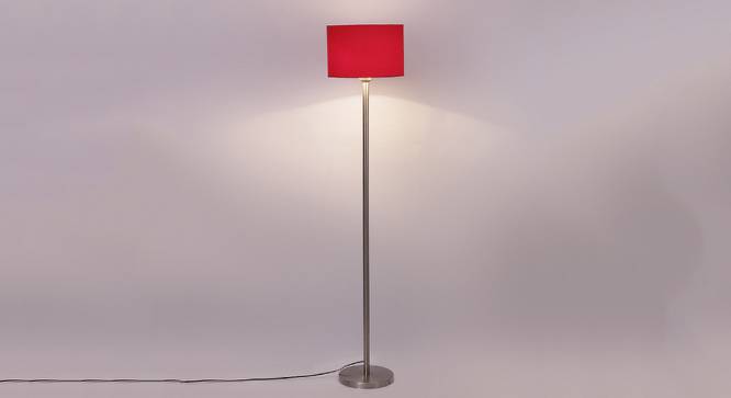 Everest Red Fabric Floor Lamp with Steel Steel Base (Steel) by Urban Ladder - Design 1 Side View - 683998
