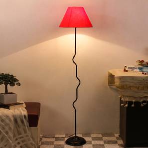 Edison Red Fabric Floor Lamp with Black Iron Base-image-5