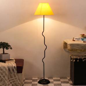 Floor Lamps In Thiruvananthapuram Design Jagger Yellow Fabric Floor Lamp with Black Iron Base (Black)