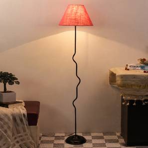 devansh Byron Pink Natural Fiber Floor Lamp with Black Iron Base-picture-24