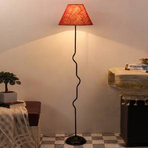 Bruno Blue Natural Fiber Floor Lamp with Black Iron Base-image-5